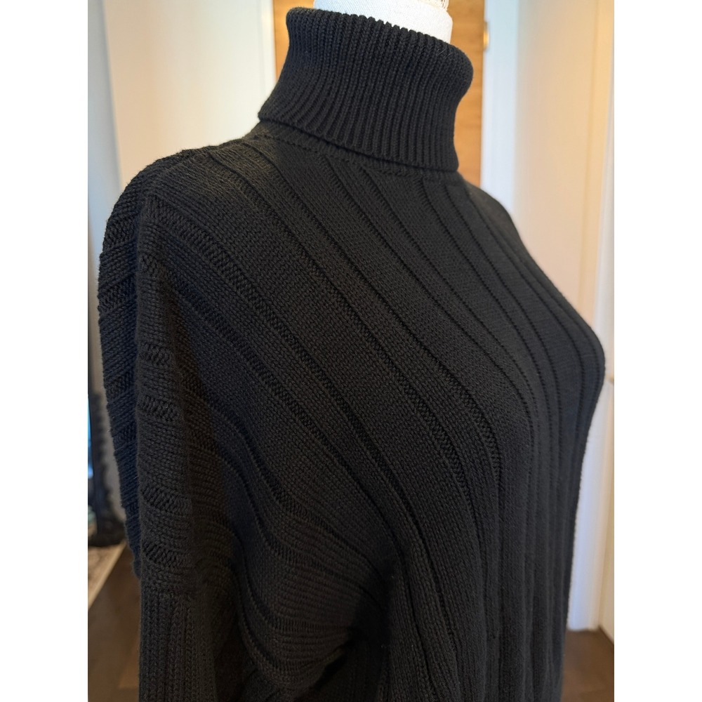 Brandy‎ Melville Black Ribbed Turtleneck Cropped Sweater OS - Picture 2 of 7